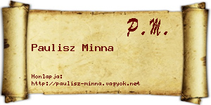 Paulisz Minna névjegykártya